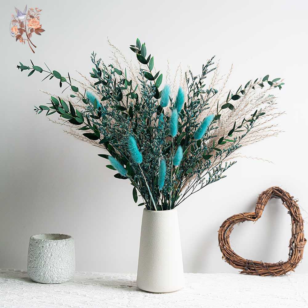 Dried Flower Bunch - Bouquet di Fiori Secchi Naturali Blu,
