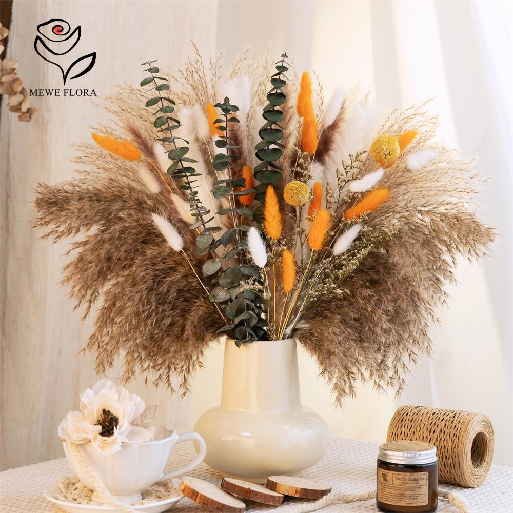 Dried Flower Bunch - 65 pezzi di erba di pampa