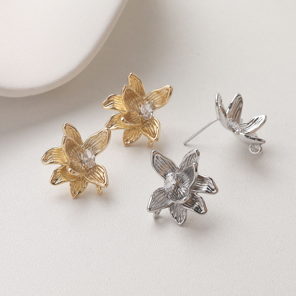 Flower Supplies - 4 pezzi orecchini a bottone con