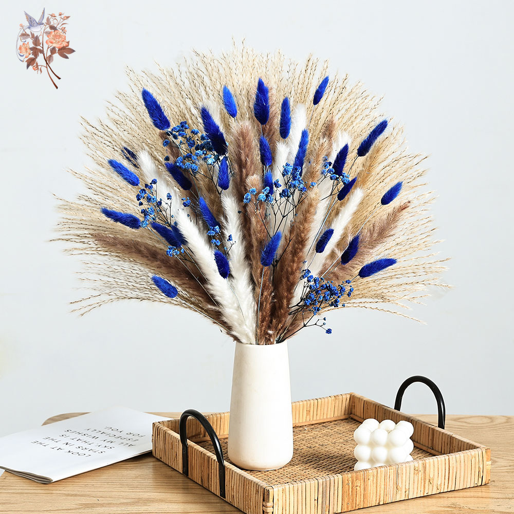 70 steli blu soffice coda di c - Dried Flower Bunch recensione e prezzo