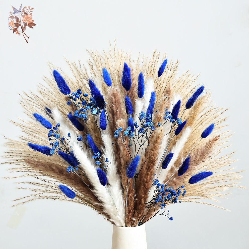 70 steli blu soffice coda di c - Dried Flower Bunch recensione e prezzo