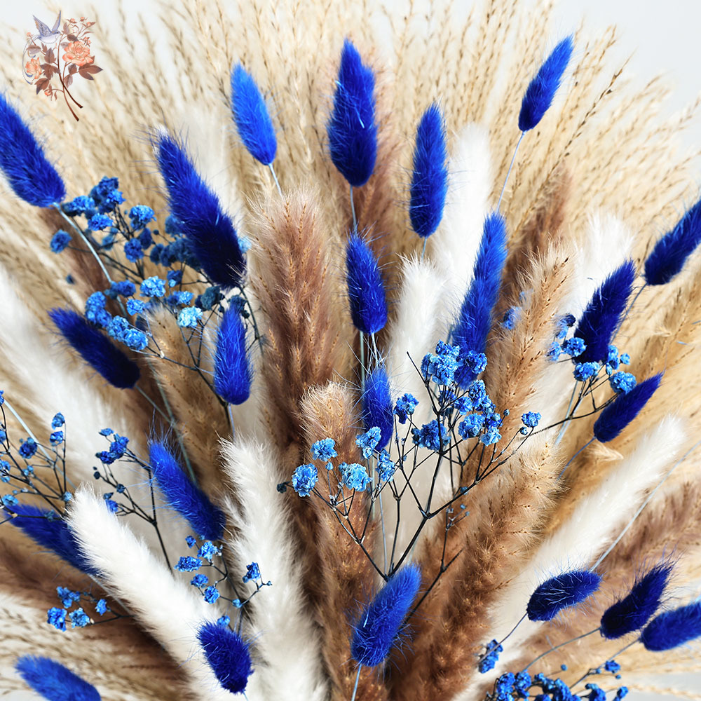 70 steli blu soffice coda di c - Dried Flower Bunch recensione e prezzo
