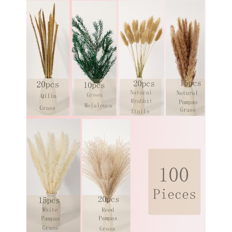 Bulk 100 pezzi steli erba pamp - Dried Flower Bunch recensione e prezzo